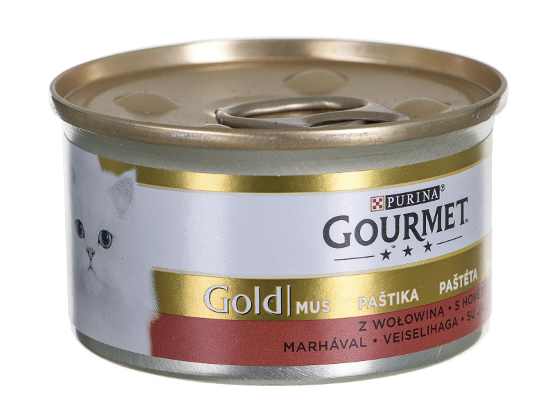 Purina Nestle kassitoit Gourmet kuldne Wet for Cat mus with wołowiny 85g