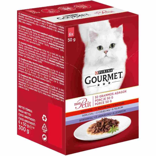 Purina Nestle kassitoit GOURMET Mon Petit Meat Mix - wet Cat Food- 6 x 50 g