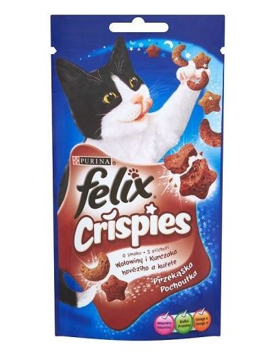 Felix kassitoit FELIX Crispies Beef, Chicken - Dry Cat Food- 45 g