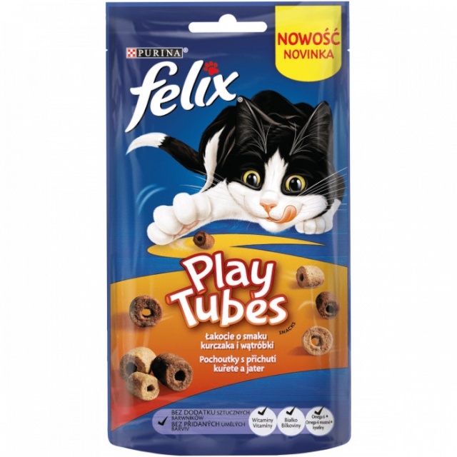 Felix kassitoit FELIX Play Tubes Chicken, Liver - Dry Cat Food- 50 g