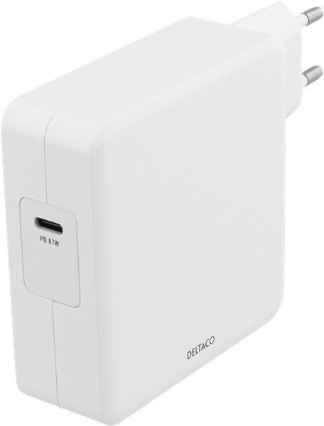 DELTACO universaalne laadija 87 W USB-C PD USBC-AC117, valge