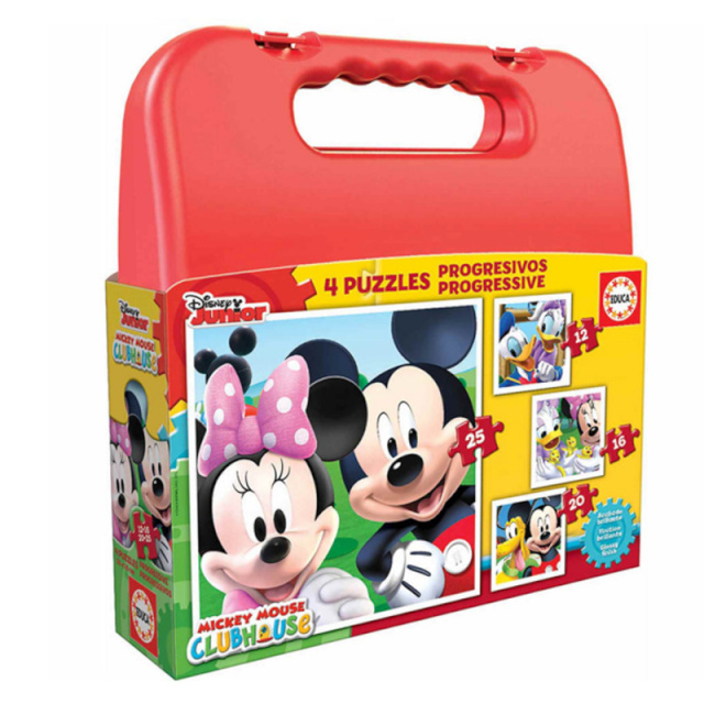 Educa 4 pusle Komplekt Mickey Mouse Progressive 12-16-20-25-osaline