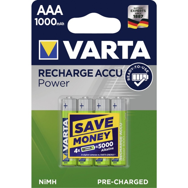 Varta akud 10x4 NiMh 1000mAh Micro