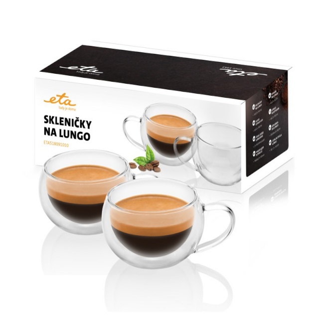 ETA tassid Lungo cups ETA518091010 For coffee, 2tk, Dishwasher proof, Glass