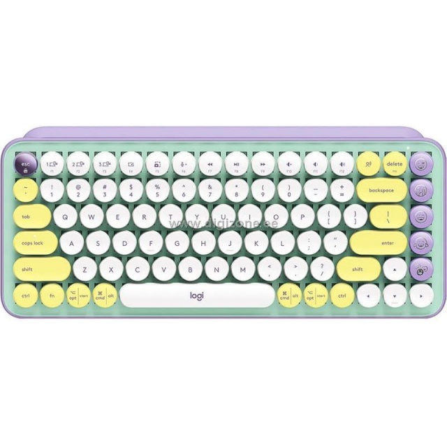 Logitech juhtmevaba klaviatuur POP Keys Wireless Mechanical Emoji, RUS, lilla 