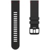 Polar perforeeritud nahast pulsikella rihmade komplekt Perforated Leather Wristband 22mm (Polar Grit X/Grit X Pro/Vantage M/Vantage M2/Vantage V3), must/punane - suurus M/L