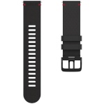 Polar perforeeritud nahast pulsikella rihmade komplekt Perforated Leather Wristband 22mm (Polar Grit X/Grit X Pro/Vantage M/Vantage M2/Vantage V3), must/punane - suurus M/L