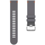 Polar perforeeritud nahast pulsikella rihmade komplekt Perforated Leather Wristband 22mm (Polar Grit X/Grit X Pro/Vantage M/Vantage M2/Vantage V3), hall/oranž - suurus M/L