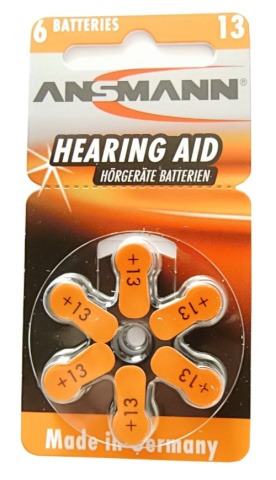 Ansmann vaegkuulja kuuldeaparaadi patarei Hearing Aid Zinc-Air 13 (PR48) 6tk
