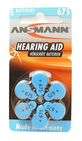 Ansmann vaegkuulja kuuldeaparaadi patarei Hearing Aid Zinc-Air 675 (PR 44) 6tk