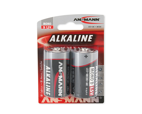 Ansmann patarei Alkaline Mono D LR 20 red-line 2tk.