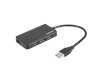 Natec videokaabel USB 3.0 HUB, Moth, 4-Port, must
