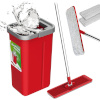 GreenBlue põrandamopp Flat Mop + Bucket + Telescopic Pole + 2 x Microfibre Pad 5.7L Floor Cleaning XXL Set Rotating Head