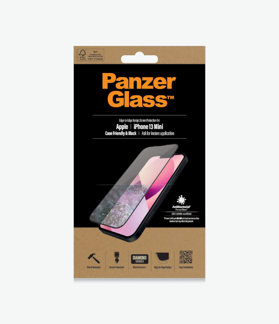 Panzerglass kaitseklaas Clear Screen Protector iPhone 13 Mini Tempered Glass, must