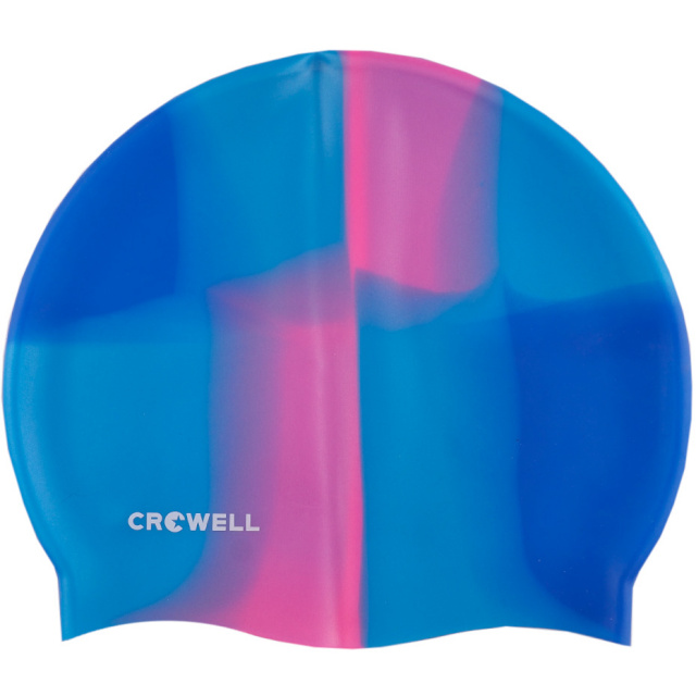 Crowell ujumismüts Swimming Silicone Multi Flame sinine-roosa 09