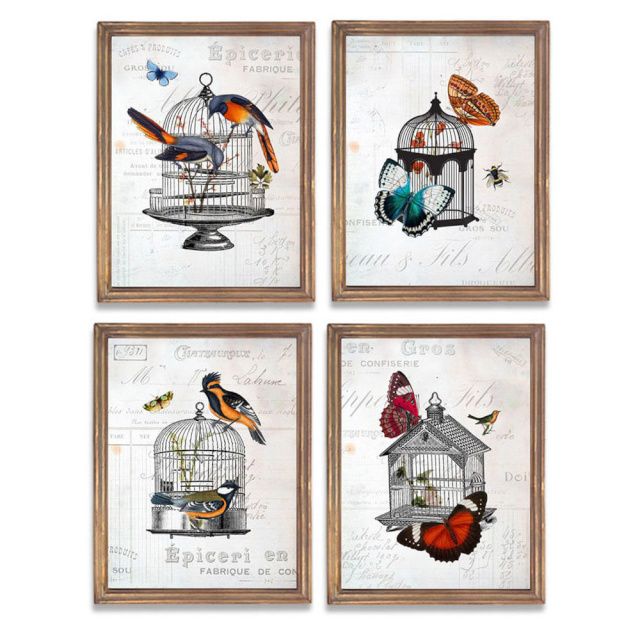 DKD Home Decor maal 34x2x44cm Puur Shabby Chic (4tk)