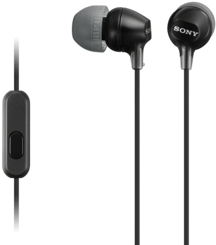 Sony mikrofoniga nööpkõrvaklapid MDR-EX110AP, must