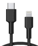 AUKEY kaabel CB-CL02 USB-Cable Quick Charge USB-C-Lightning, 1.2m, must
