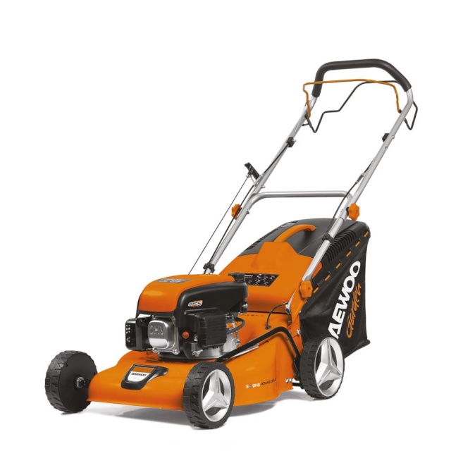 Daewoo bensiinimootoriga muruniiduk DLM48SP Lawnmower, must/oranž
