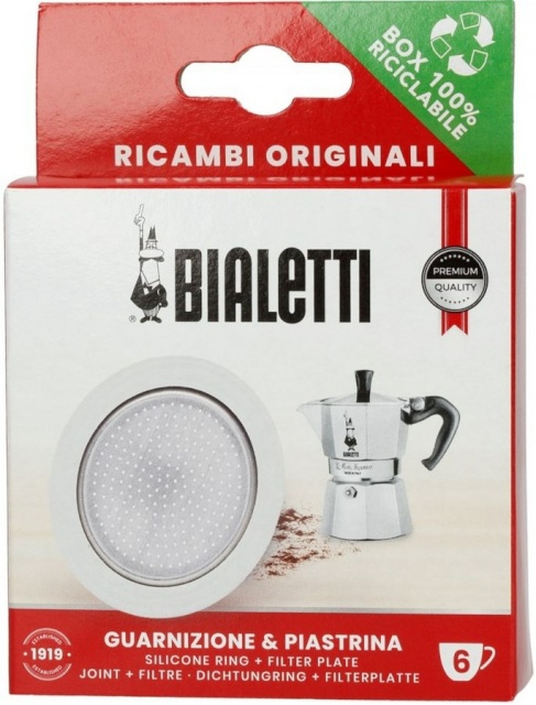 Bialetti 1 silikoontihend + filter Moka 6 tassi 0800040