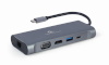 GEMBIRD A-CM-COMBO7-01 USB Type-C 7-in-1 multi-port adapter (Hub3.0 + HDMI + VGA + PD + card reader + stereo audio), kosmosehall