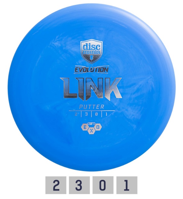Discmania lähimaa ketas Putter SOFT EXO LINK Evolution sinine 2/3/0/1