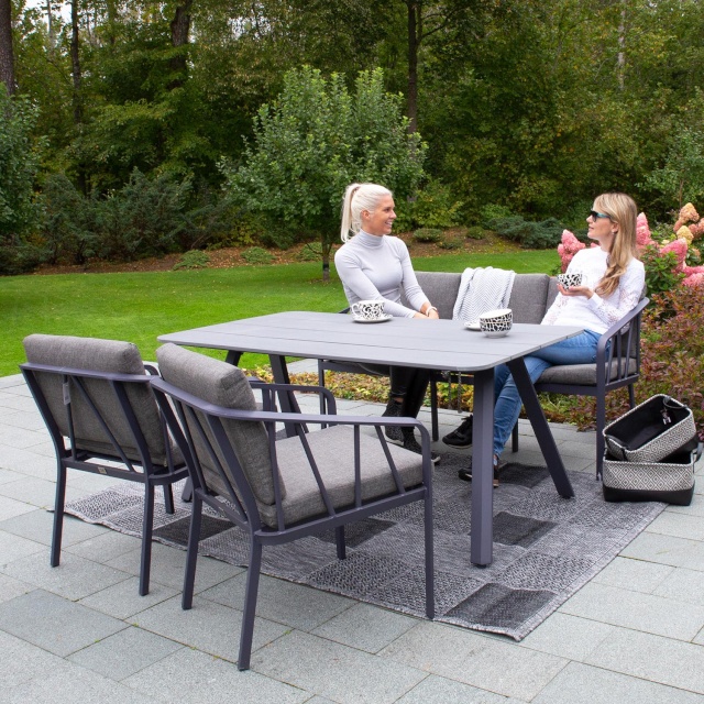 H4Y aiamööblikomplekt KAHLA laud, diivan ja 2 tooli, hall