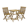 H4Y rõdukomplekt FINLAY laud ja 2 tooli (13182), 60x60xH72cm, kokkupandav, puit: akaatsia, viimistlus: õlitatud