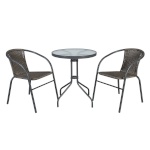 H4Y rõdukomplekt BISTRO laud ja 2 tooli (20563), metallraam, värvus: hall