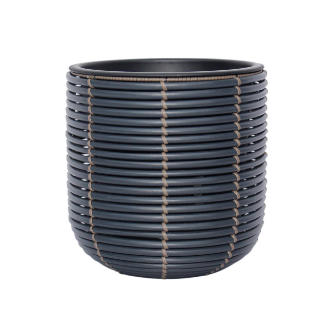 H4Y lillepott WICKER D27xH28cm, must