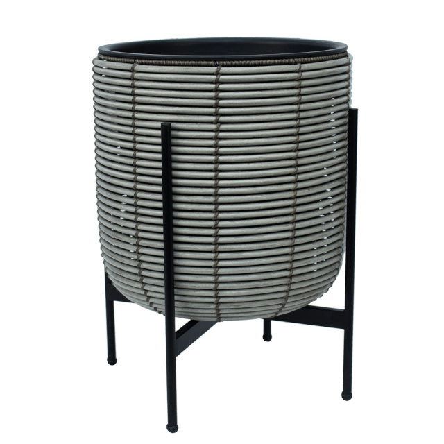 H4Y lillepott WICKER alusega 38x38xH49cm, hall