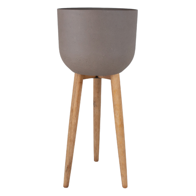 H4Y lillepott SANDSTONE puidust jalgadega D40xH97cm, pruun