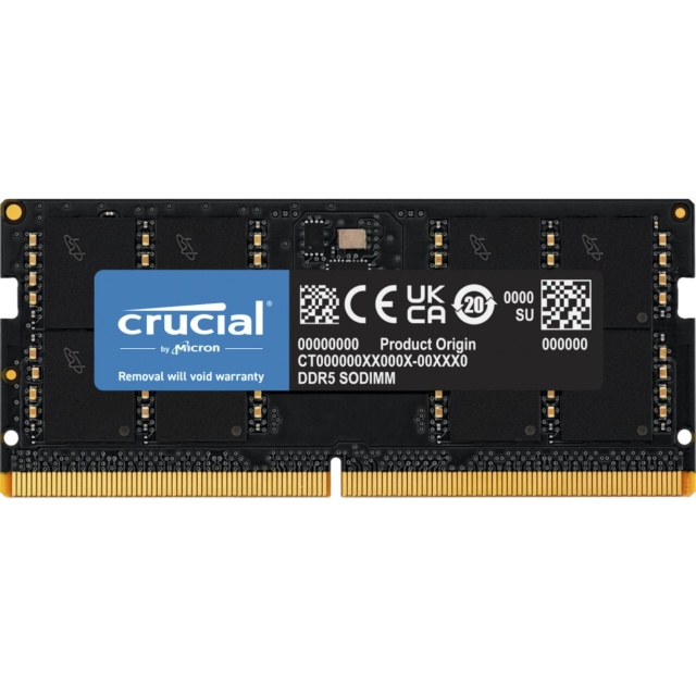 Crucial mälu 32GB DDR5 4800MHz SODIMM CL40 16Gbit