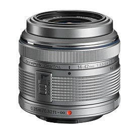 Olympus objektiiv M.Zuiko Digital 14-42mm F3.5-5.6 II R hõbedane