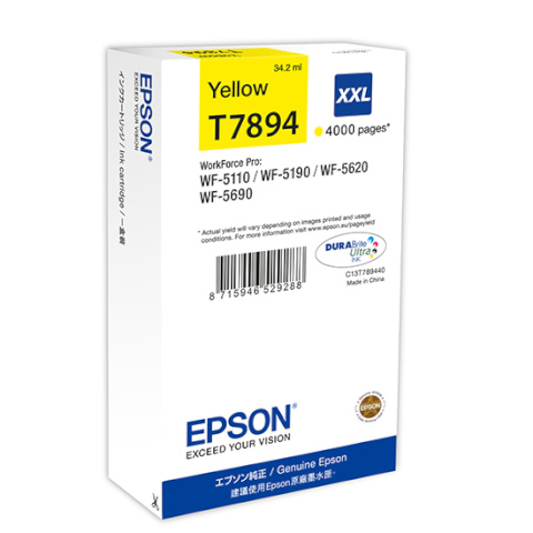 Epson tindikassett T 7894 DURABrite Ultra Ink XXL kollane