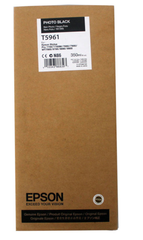 Epson tindikassett T5961 photo 350 ml, must