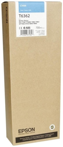 Epson tindikassett tsüaan T636 700ml T6362