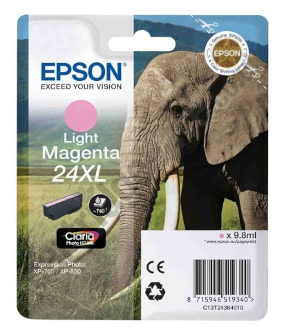 Epson tindikassett 24XL Claria Photo HD T2436 hele magenta 