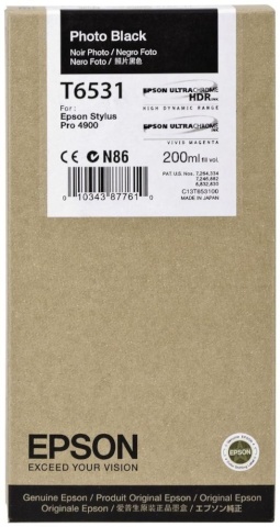 Epson tindikassett  T653 200 ml T6531 photo must