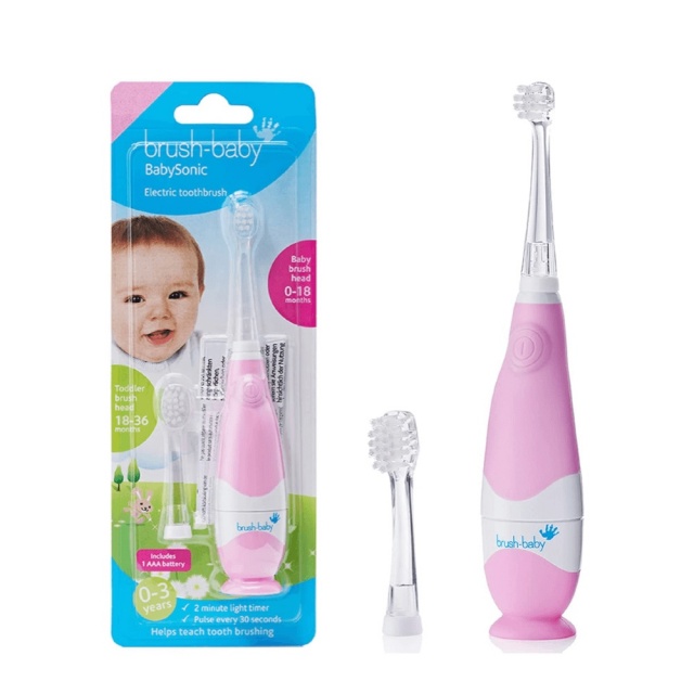 Brush-Baby väikelaste elektriline hambahari Baby Sonic roosa 0-3a