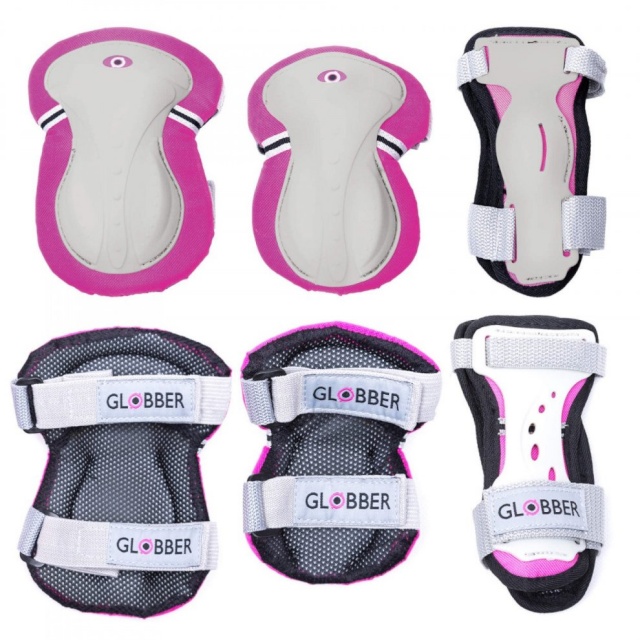 Globber põlve- ja küünarnukikaitsmete komplekt roosa Junior XS RANGE B (25-50kg),541-110