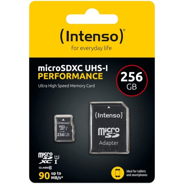 Intenso mälukaart microSDXC 256GB Class 10 UHS-I U1 Performance