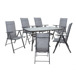 H4Y aiamööbli komplekt DUBLIN laud ja 6 kokkupandavat tooli, hall