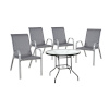 H4Y aiamööbli komplekt DUBLIN laud ja 4 tooli, hall