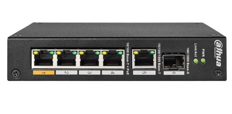 Dahua switch PoE PFS3106-4ET-60-V2 network connection, unmanaged