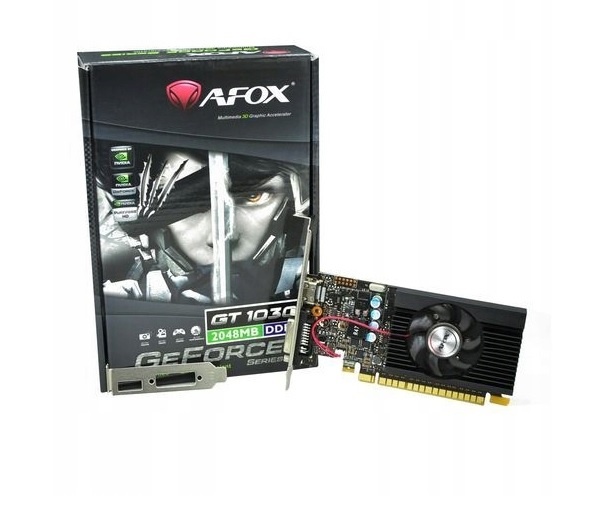 AFOX videokaart nVidia GeForce GT1030 2GB GDDR5 64Bit DVI HDMI LP Single Fan L7, AF1030-2048D5L7