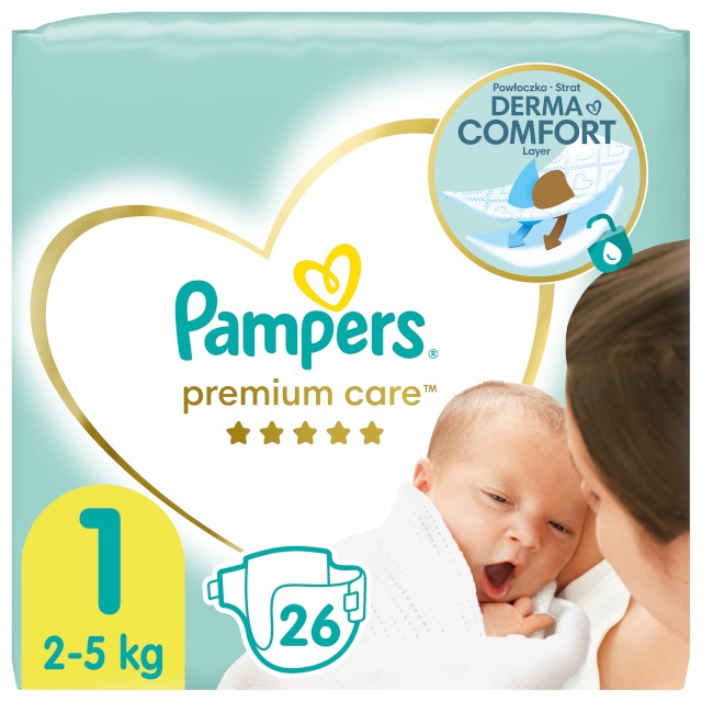 Pampers mähkmed Premium Care, suurus 1 (Mini) 2–5 Kg, 26tk