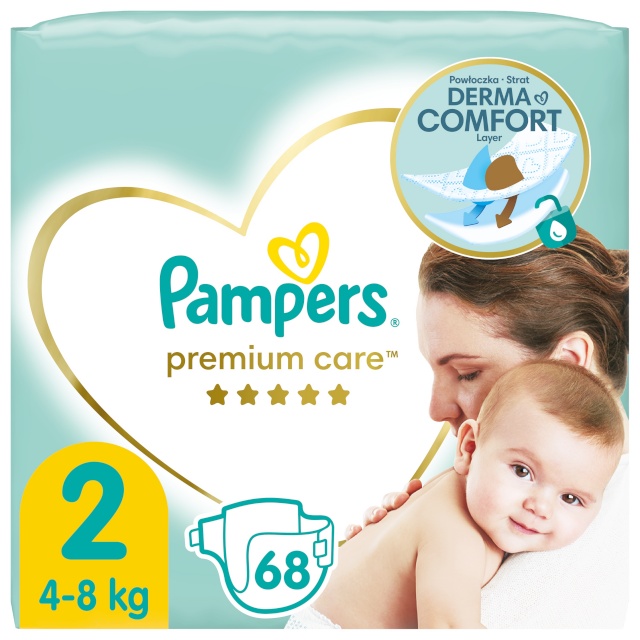 Pampers mähkmed Premium Care, suurus 2 (Mini) 4–8 Kg, 68tk