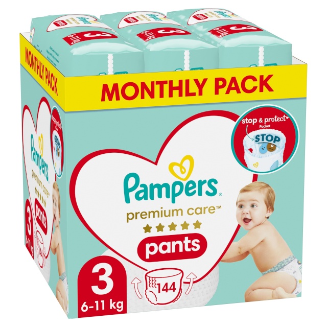 Pampers püksmähkmed Premium Care Pants, suurus 3, 6-11kg, 144 tk