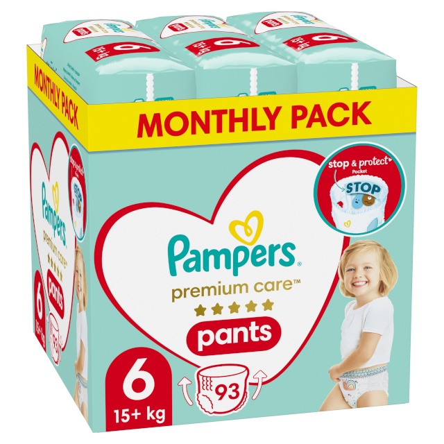 Pampers püksmähkmed Premium Care Pants, suurus 6, 15kg+, 93 tk